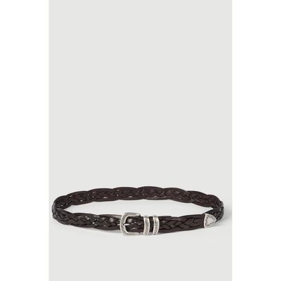 Brunello Cucinelli Brunello Cucinelli Braided calfskin belt with detailed buckle and tip