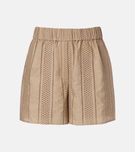 Brunello Cucinelli Brunello Cucinelli Broderie anglaise cotton-blend shorts