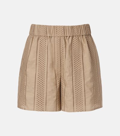 Brunello Cucinelli Brunello Cucinelli Broderie anglaise cotton-blend shorts