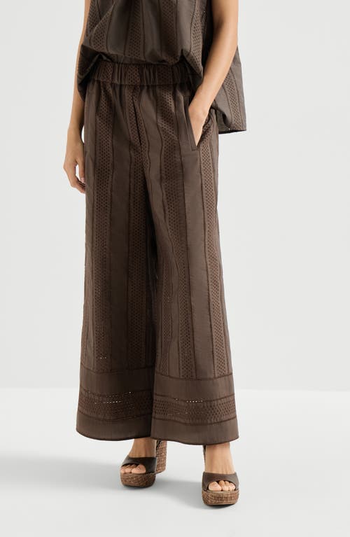 Brunello Cucinelli Brunello Cucinelli Broderie anglaise track trousers