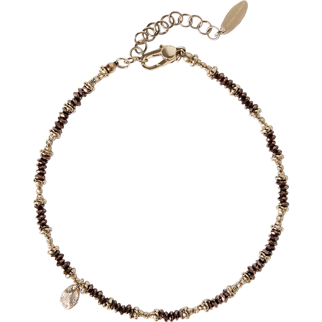 Brunello Cucinelli Brunello Cucinelli Brown Hematite and Sterling Silver anklet