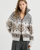 Brunello Cucinelli Brunello Cucinelli Cashmere And Mohair Nordic Heritage High-neck Cardigan With Zipper - 1