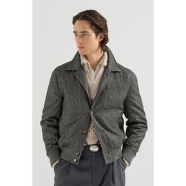 Brunello Cucinelli Brunello Cucinelli Cashmere And Silk Chalk Stripe Chevron Outerwear Jacket