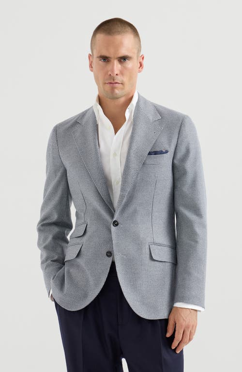 Brunello Cucinelli Brunello Cucinelli Cashmere and silk houndstooth flannel deconstructed Cavallo blazer