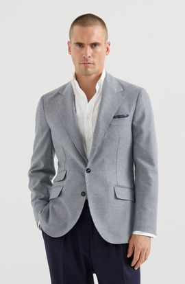 Brunello Cucinelli Brunello Cucinelli Cashmere and silk houndstooth flannel deconstructed Cavallo blazer