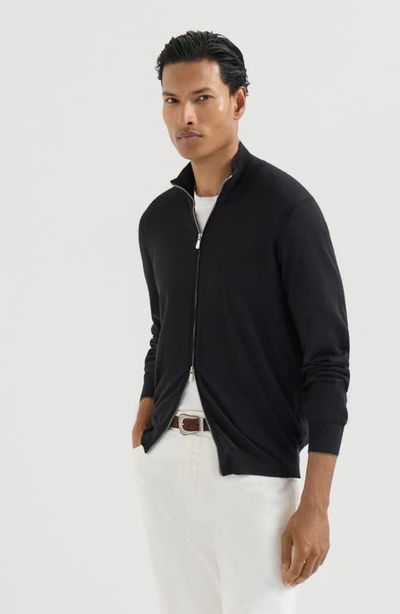 Brunello Cucinelli Brunello Cucinelli Cashmere and silk lightweight cardigan with zipper