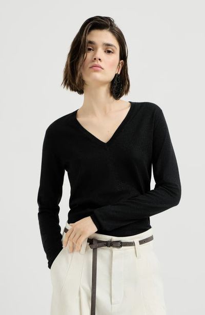 Brunello Cucinelli Brunello Cucinelli Cashmere and silk sparkling lightweight sweater