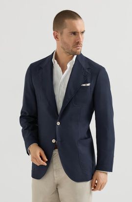 Brunello Cucinelli Brunello Cucinelli Cashmere Batavia deconstructed blazer with patch pockets