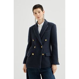 Brunello Cucinelli Brunello Cucinelli Cashmere cable knit blazer with monili