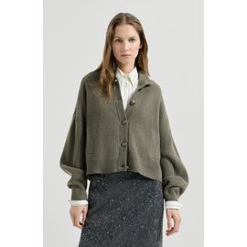 Brunello Cucinelli Brunello Cucinelli Cashmere English rib cardigan with monili