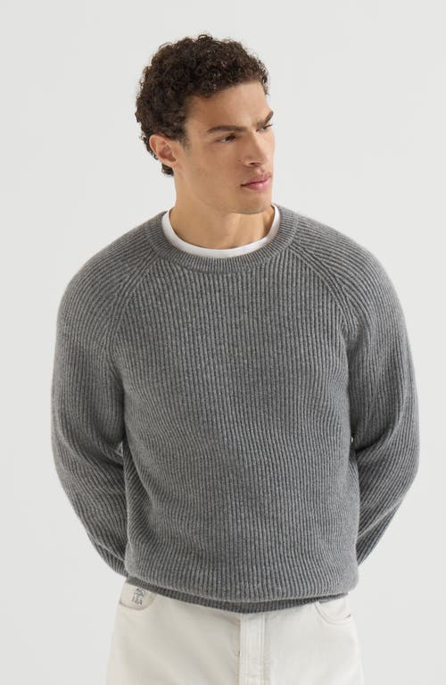 Brunello Cucinelli Brunello Cucinelli Cashmere English rib sweater with raglan sleeves