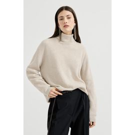 Brunello Cucinelli Brunello Cucinelli Cashmere English rib turtleneck sweater with monili