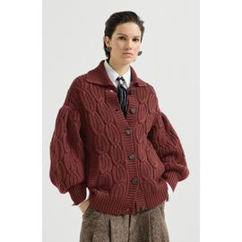 Brunello Cucinelli Brunello Cucinelli Cashmere feather yarn heritage cable cardigan