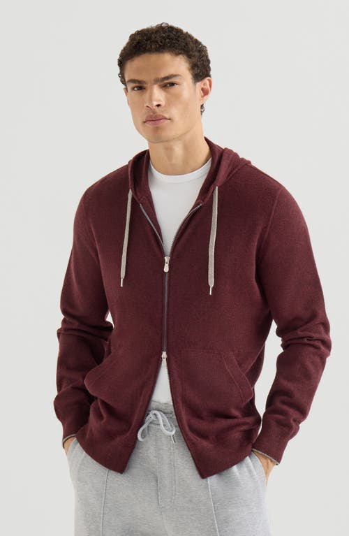 Brunello Cucinelli Brunello Cucinelli Cashmere hooded knit sweatshirt with zipper