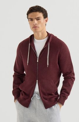 Brunello Cucinelli Brunello Cucinelli Cashmere hooded knit sweatshirt with zipper