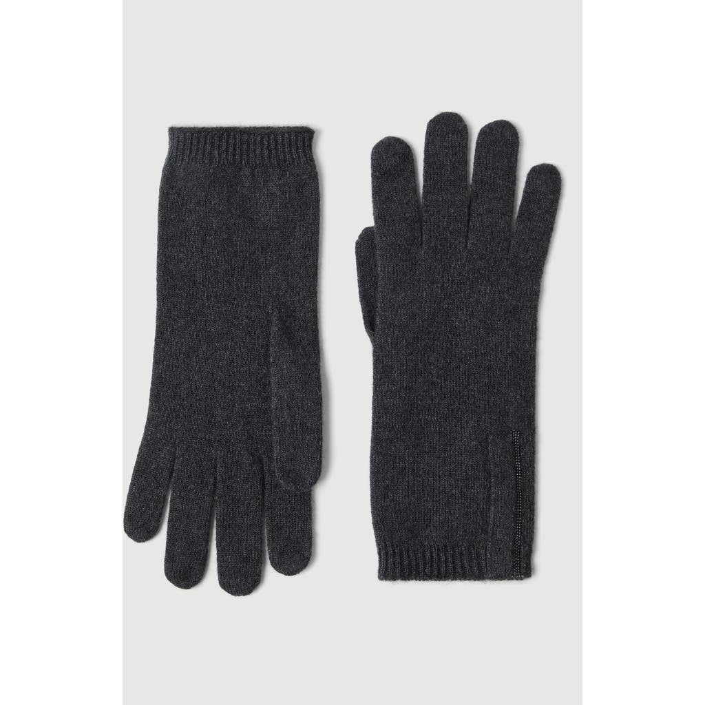 Brunello Cucinelli Brunello Cucinelli Cashmere knit gloves with monili