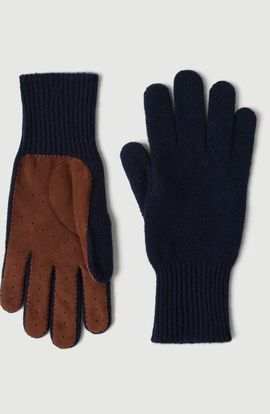 Brunello Cucinelli Brunello Cucinelli Cashmere knit gloves with suede palm