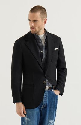 Brunello Cucinelli Brunello Cucinelli Cashmere Panama deconstructed blazer with patch pockets
