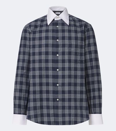 Brunello Cucinelli Brunello Cucinelli Checked cotton-blend flannel shirt