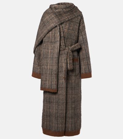 Brunello Cucinelli Brunello Cucinelli Checked mohair and wool-blend wrap cardigan