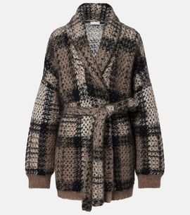 Brunello Cucinelli Brunello Cucinelli Checked sequined wrap cardigan