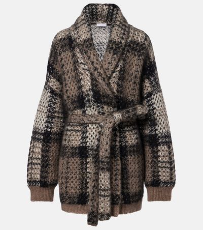 Brunello Cucinelli Brunello Cucinelli Checked sequined wrap cardigan