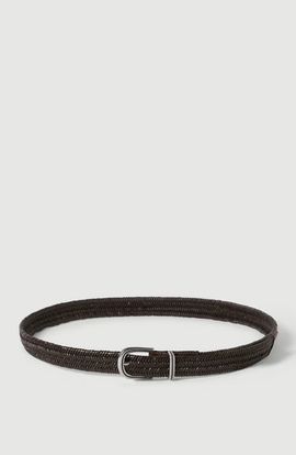 Brunello Cucinelli Brunello Cucinelli Chevron-effect braided leather belt
