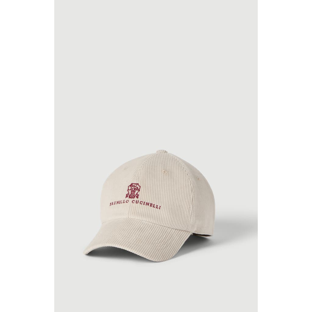 Brunello Cucinelli Brunello Cucinelli Comfort cotton and cashmere corduroy baseball cap with embroidered logo