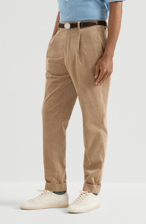 Brunello Cucinelli Brunello Cucinelli Comfort cotton and cashmere corduroy trousers with pleat