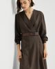 Brunello Cucinelli Brunello Cucinelli Comfort virgin wool and viscose twill dress with belt and monili - 5