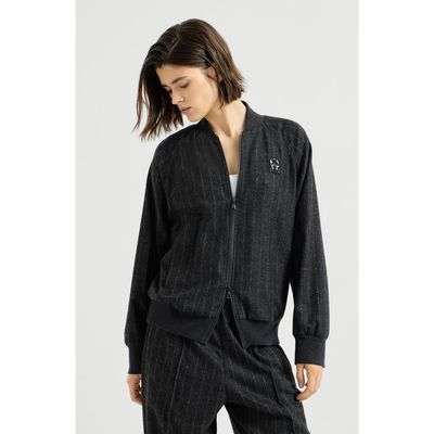 Brunello Cucinelli Brunello Cucinelli Comfort Virgin Wool Dazzling Chalk Stripe Sweatshirt With Logo