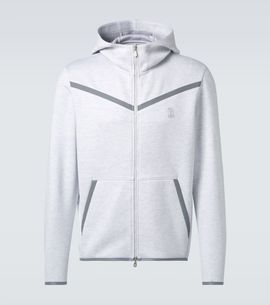 Brunello Cucinelli Brunello Cucinelli Cotton-blend French terry zip-up hoodie
