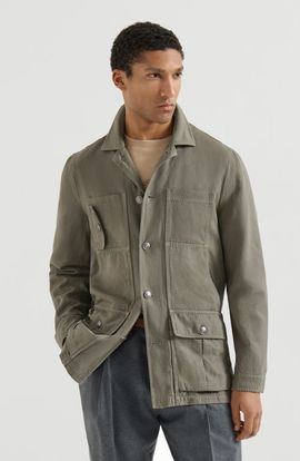 Brunello Cucinelli Brunello Cucinelli Cotton and linen canvas outerwear jacket