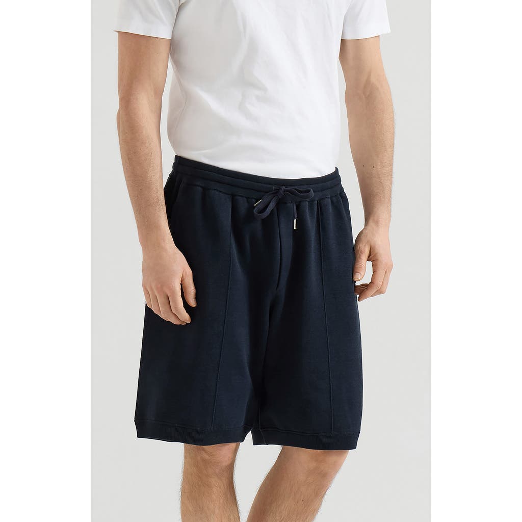 Brunello Cucinelli Brunello Cucinelli Cotton and silk French terry double knit Bermuda shorts with logo