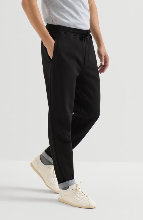 Brunello Cucinelli Brunello Cucinelli Cotton, cashmere and silk French terry double cloth trousers