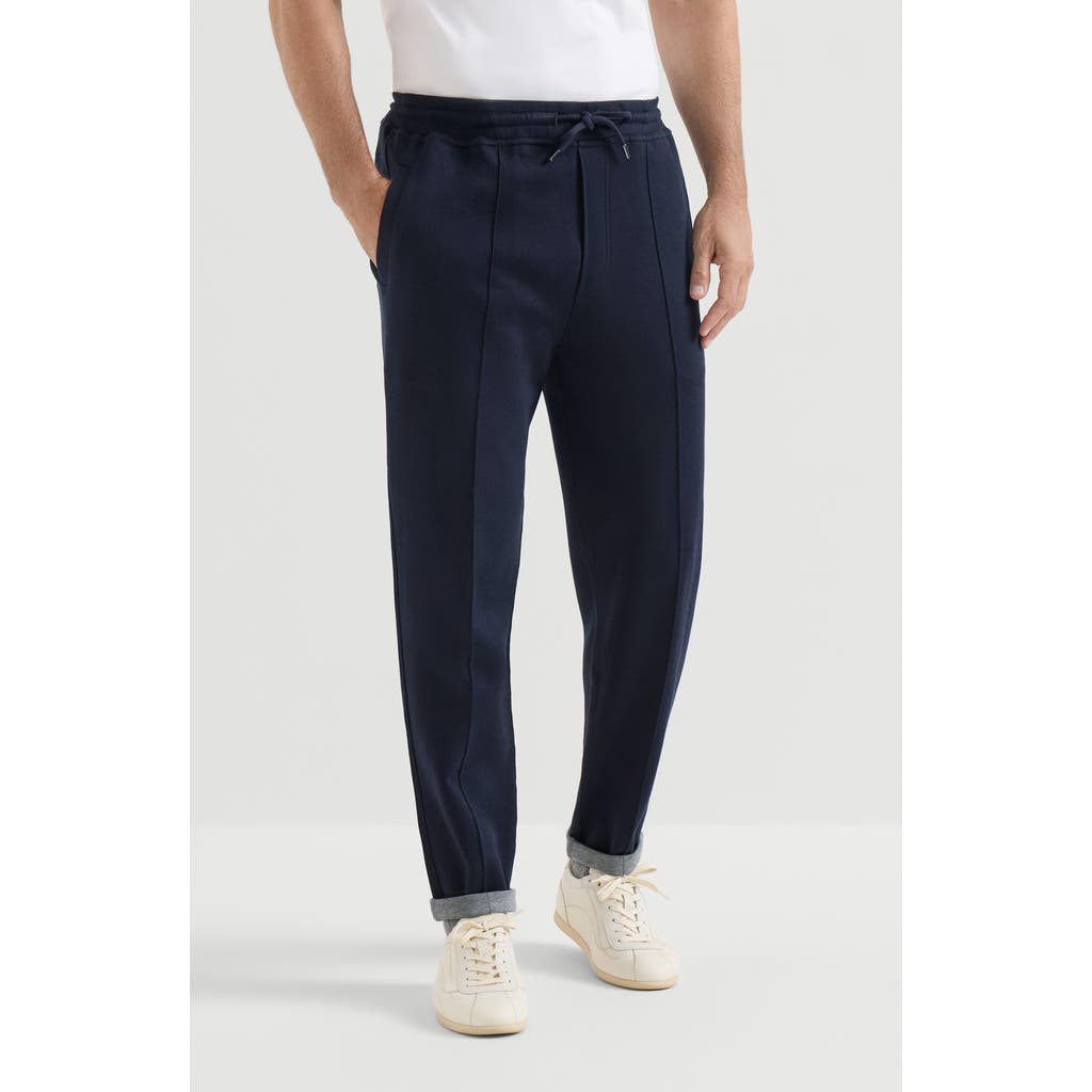 Brunello Cucinelli Brunello Cucinelli Cotton, cashmere and silk French terry double cloth trousers with Crête detail
