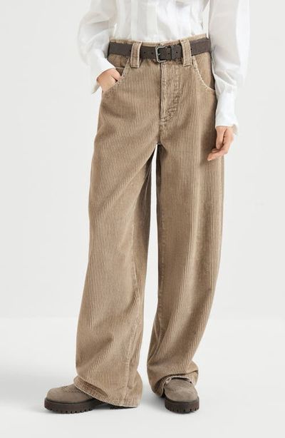 Brunello Cucinelli Brunello Cucinelli Cotton corduroy baggy trousers with monili