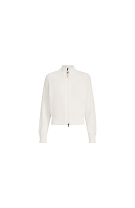 Brunello Cucinelli Brunello Cucinelli Cotton English rib cardigan with shiny zipper pull