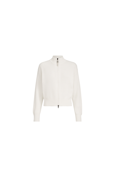 Brunello Cucinelli Brunello Cucinelli Cotton English rib cardigan with shiny zipper pull