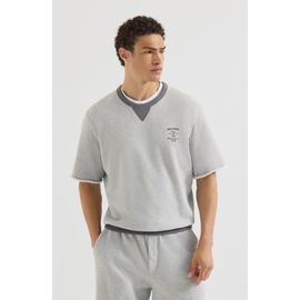 Brunello Cucinelli Brunello Cucinelli Cotton French terry short sleeve sweatshirt with embroidery