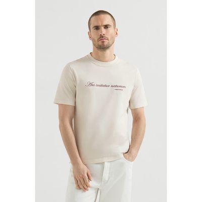 Brunello Cucinelli Brunello Cucinelli Cotton jersey crew-neck T-shirt with embroidery and print