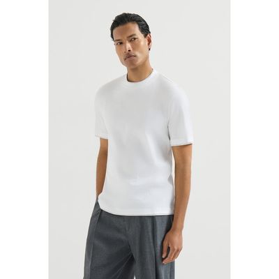 Brunello Cucinelli Brunello Cucinelli Cotton jersey crew neck T-shirt with faux-layering