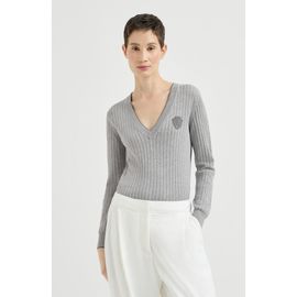 Brunello Cucinelli Brunello Cucinelli Cotton ribbed sweater with logo