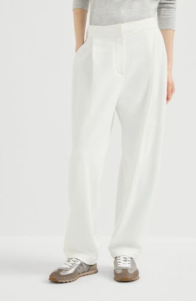 Brunello Cucinelli Brunello Cucinelli Cotton smooth French terry pleated track trousers