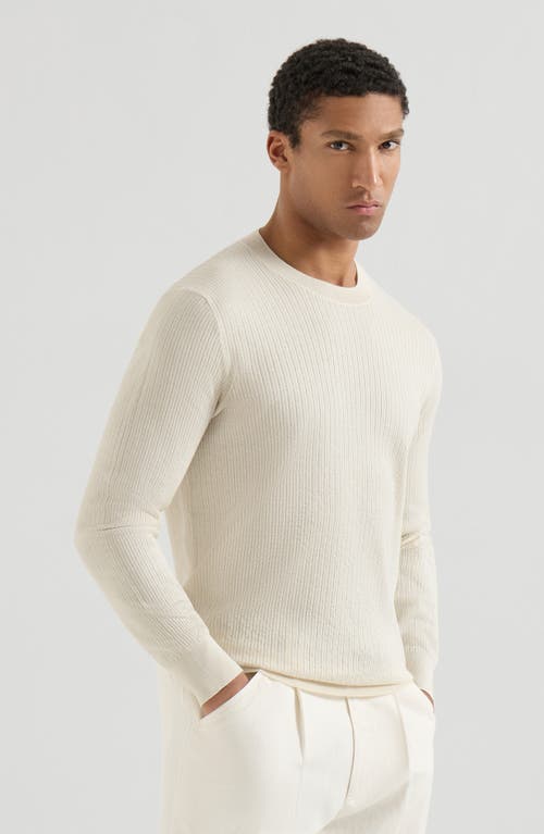 Brunello Cucinelli Brunello Cucinelli Cotton textured rib lightweight sweater