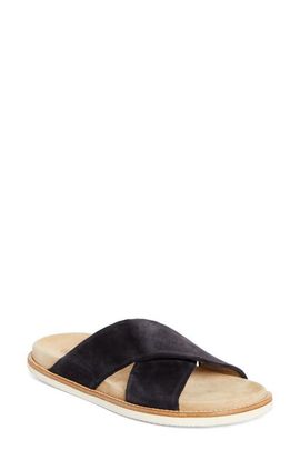 Brunello Cucinelli Brunello Cucinelli Cross Strap Suede Slide Sandal