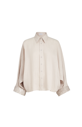 Brunello Cucinelli Brunello Cucinelli Dazzling cascade cuffs shirt