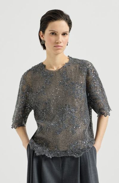 Brunello Cucinelli Brunello Cucinelli Dazzling lace embroidery t-shirt