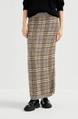 Brunello Cucinelli Brunello Cucinelli Dazzling mohair prince of wales knit skirt