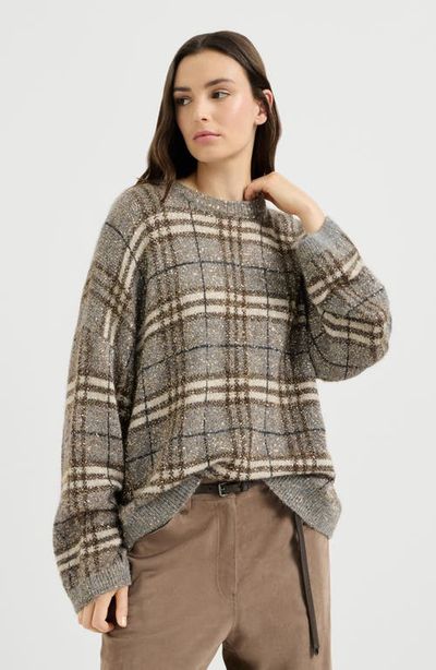 Brunello Cucinelli Brunello Cucinelli Dazzling mohair prince of wales sweater